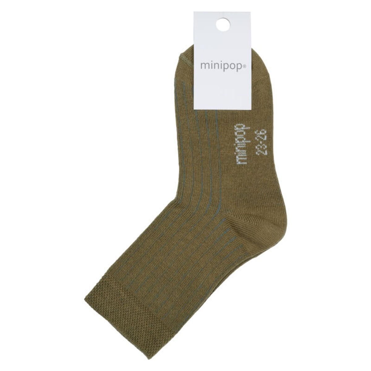 MiniPop - Bamboo Ankle Socks - Olive - 27-30 (5-6 år)