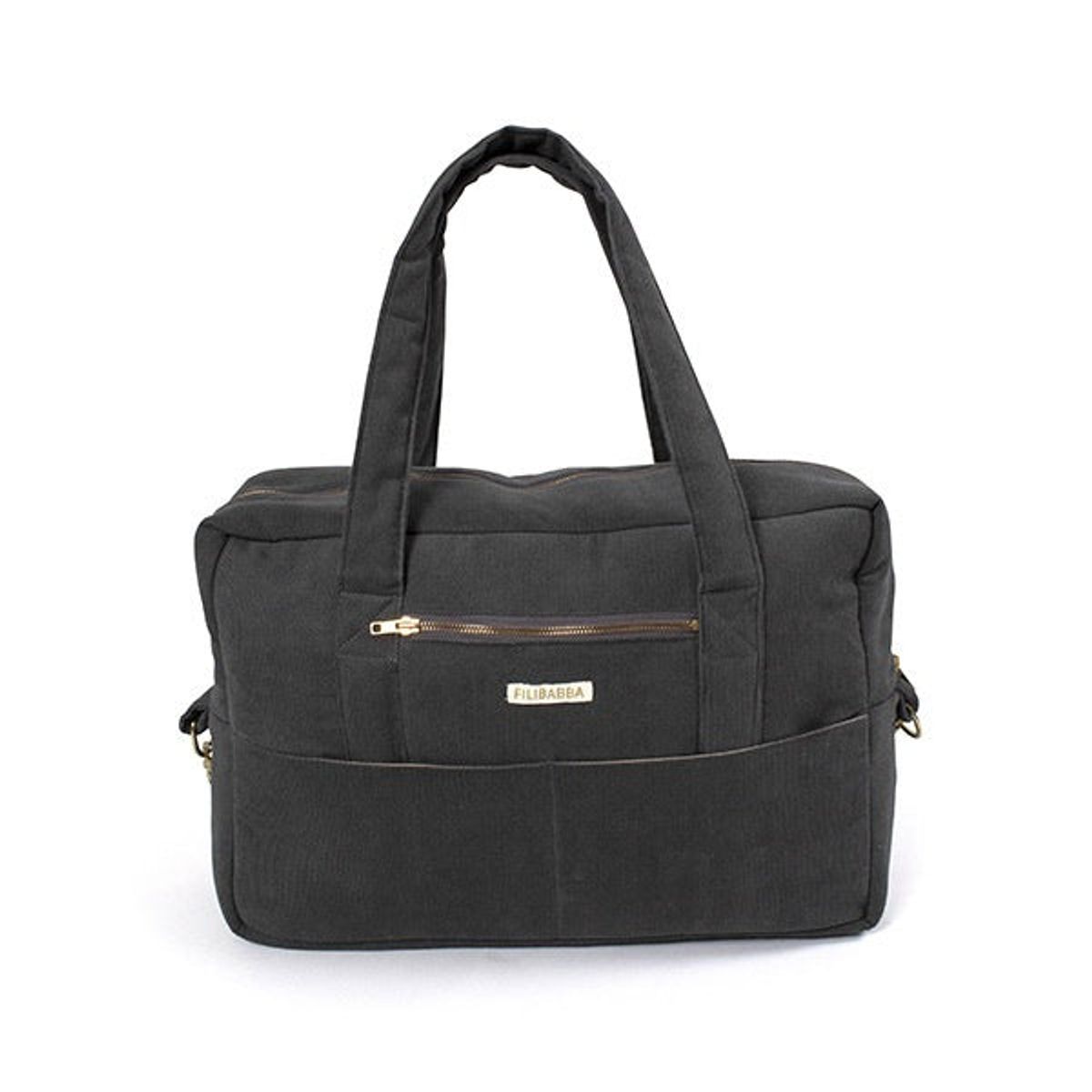 Filibabba - Pusletaske Mommy Bag Fløjl - Stone Grey