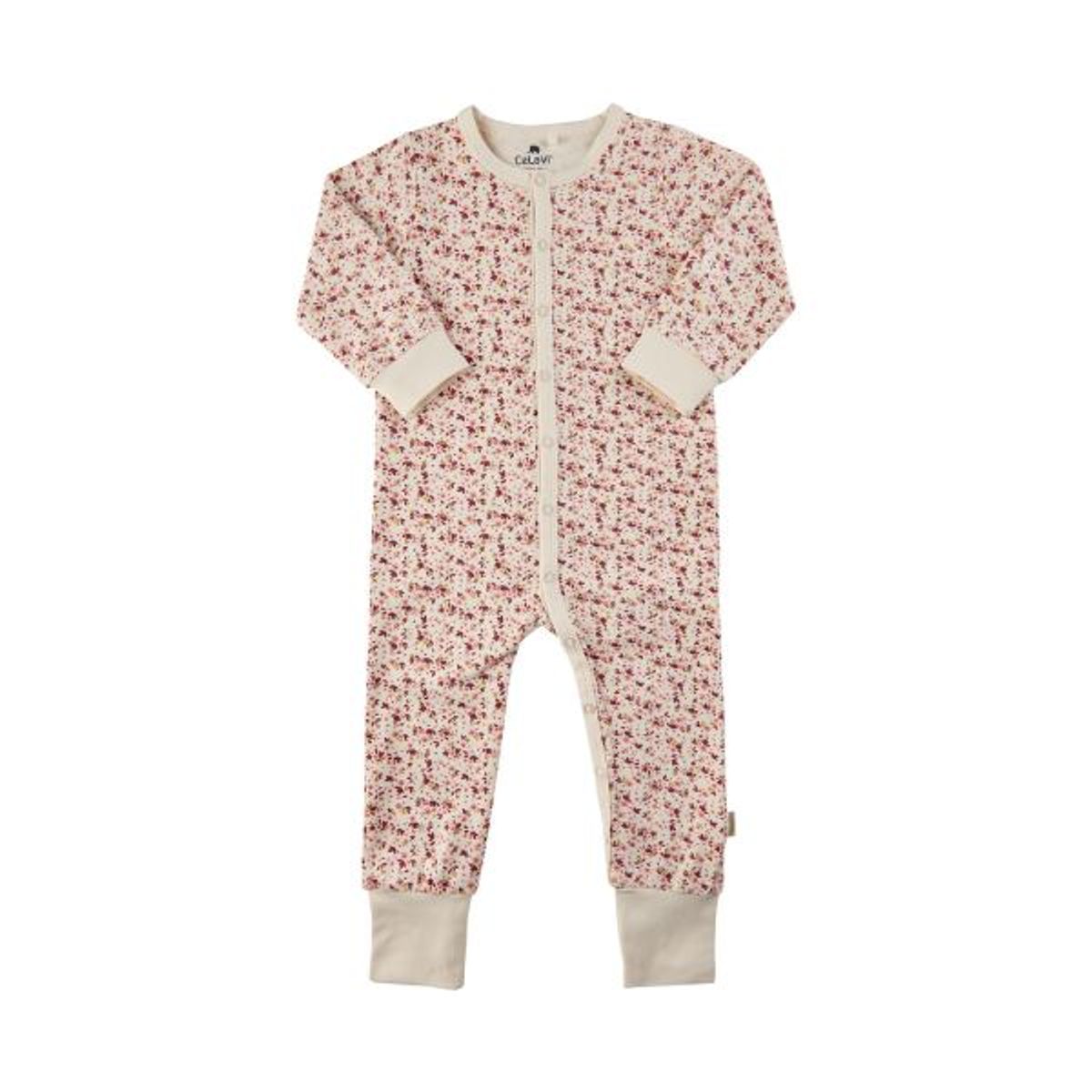 CeLaVi - Nightsuit Heldragt AOP - Marshmallow White w. Flowers - 80