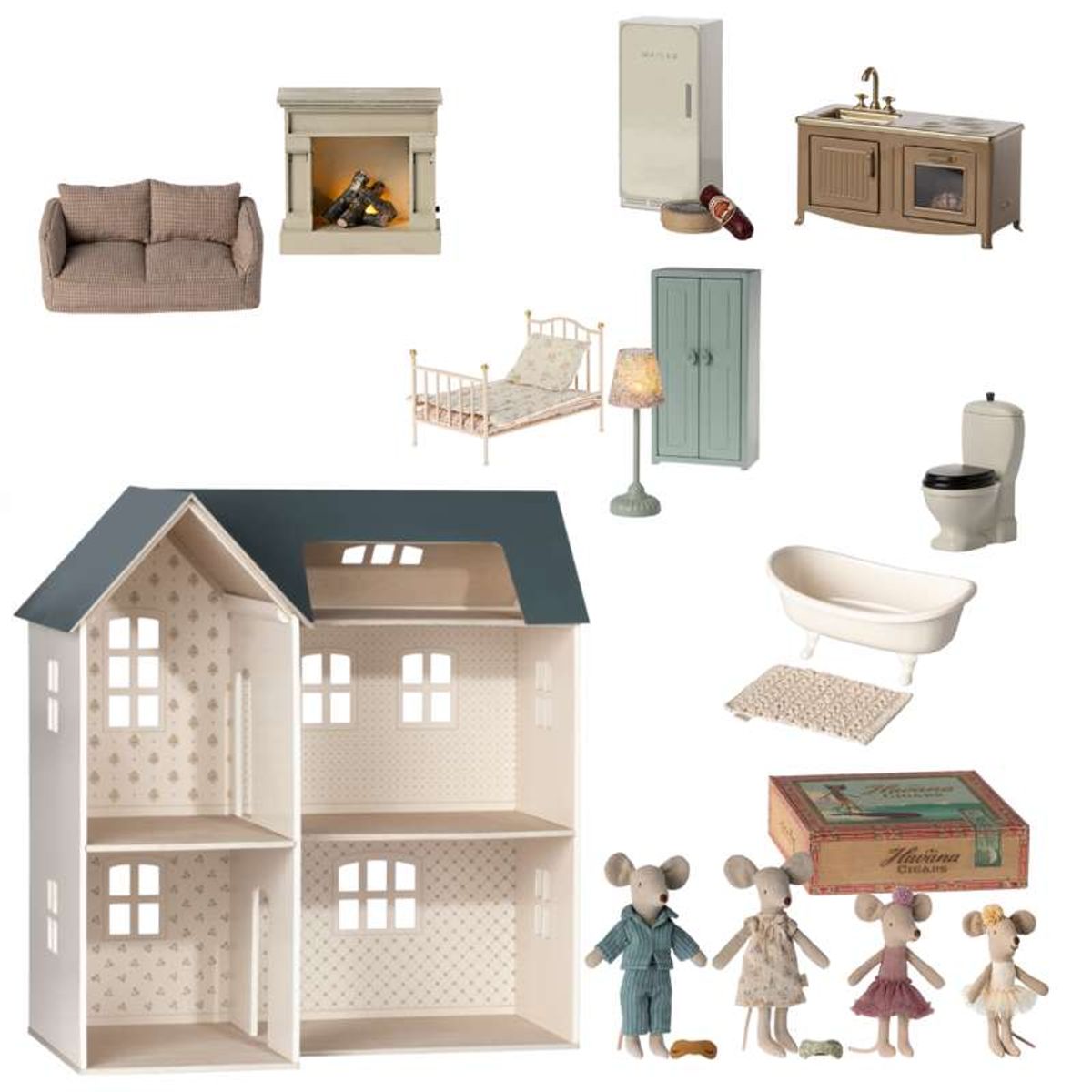 Maileg House of Miniature - Dukkehus - Mus - Bundle 3