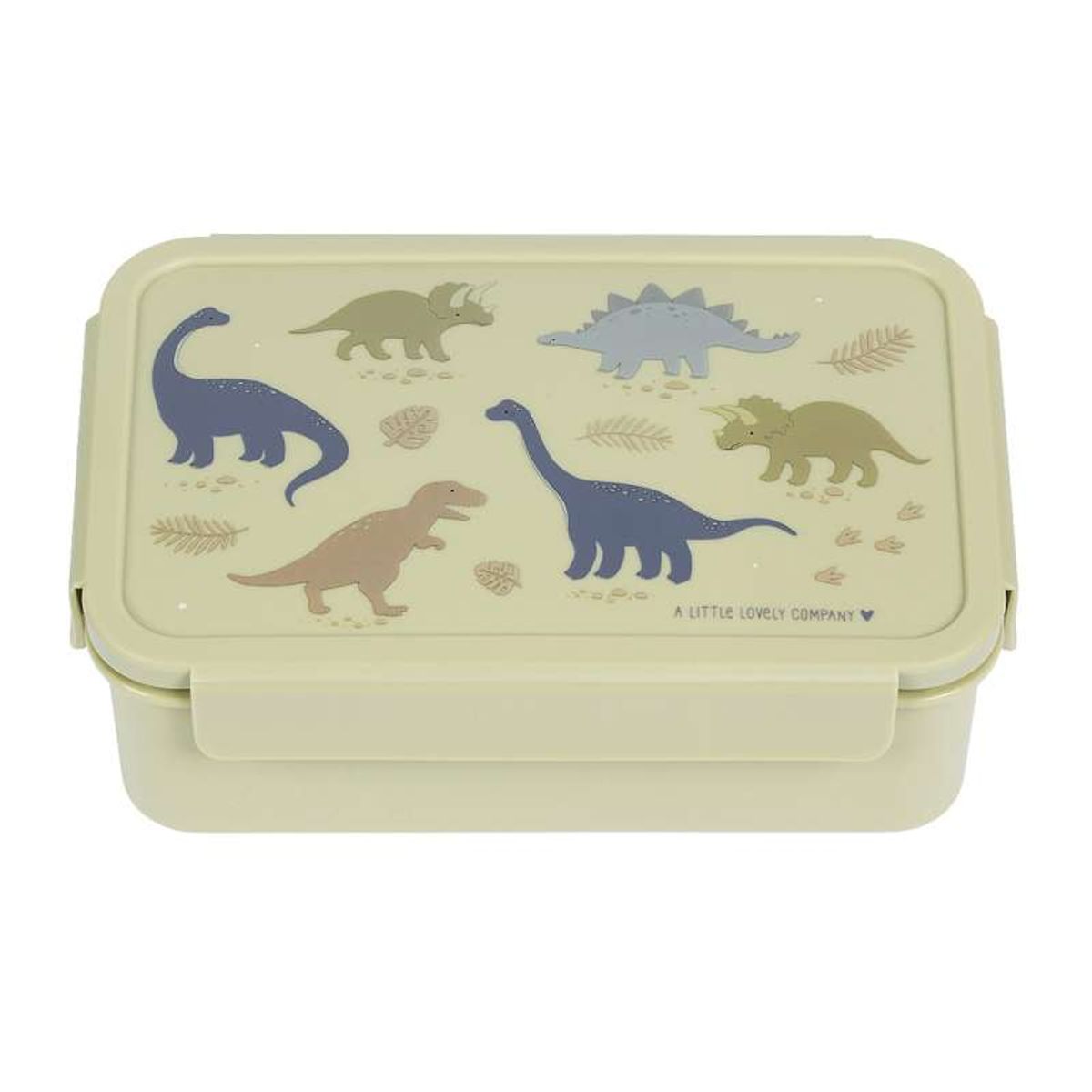 A Little Lovely Company Ruminddelt Bento Madkasse - Dinosaur - Oliven