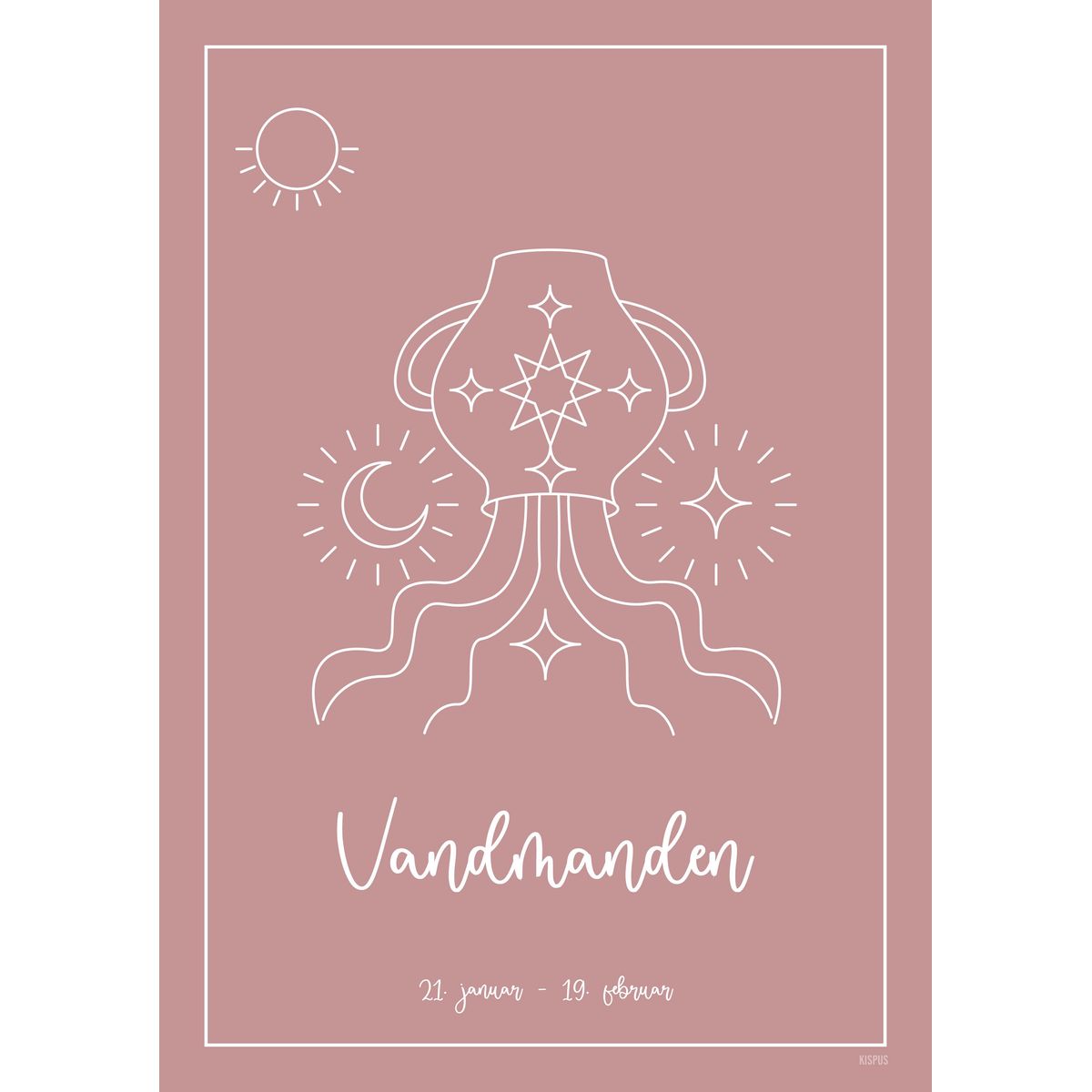 STJERNETEGN VANDMANDEN PLAKAT (21.01 - 18.02) - A4 / Blush