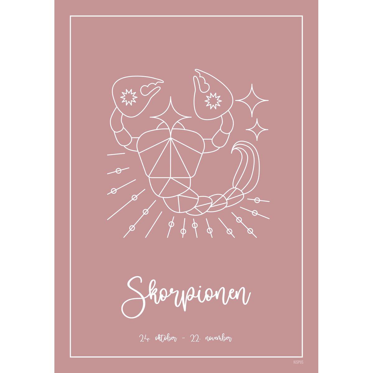 STJERNETEGN SKORPIONEN PLAKAT (24.10 - 22.11) - A4 / Blush