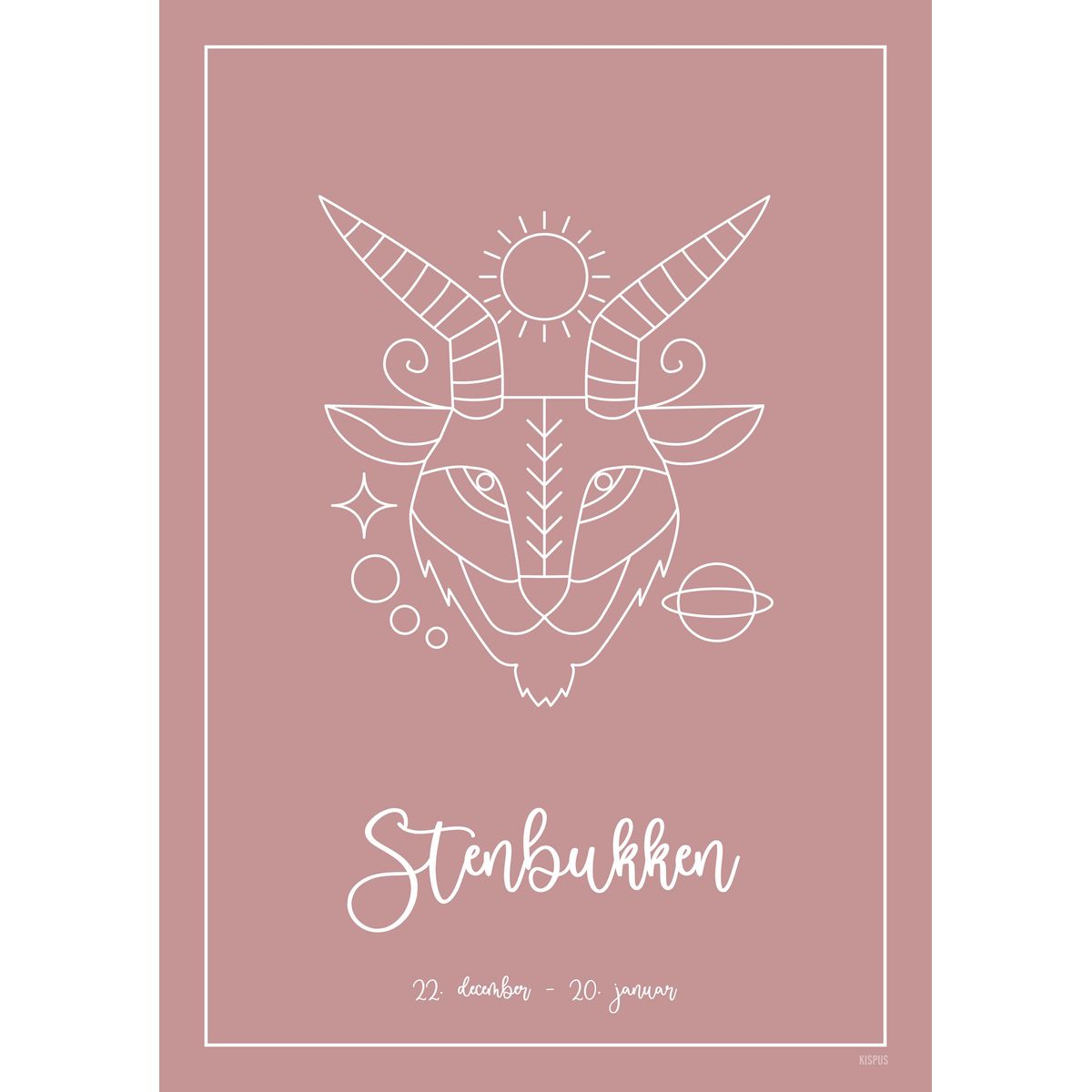 STJERNETEGN STENBUKKEN PLAKAT (21.12 - 19.01) - 50x70 / Blush