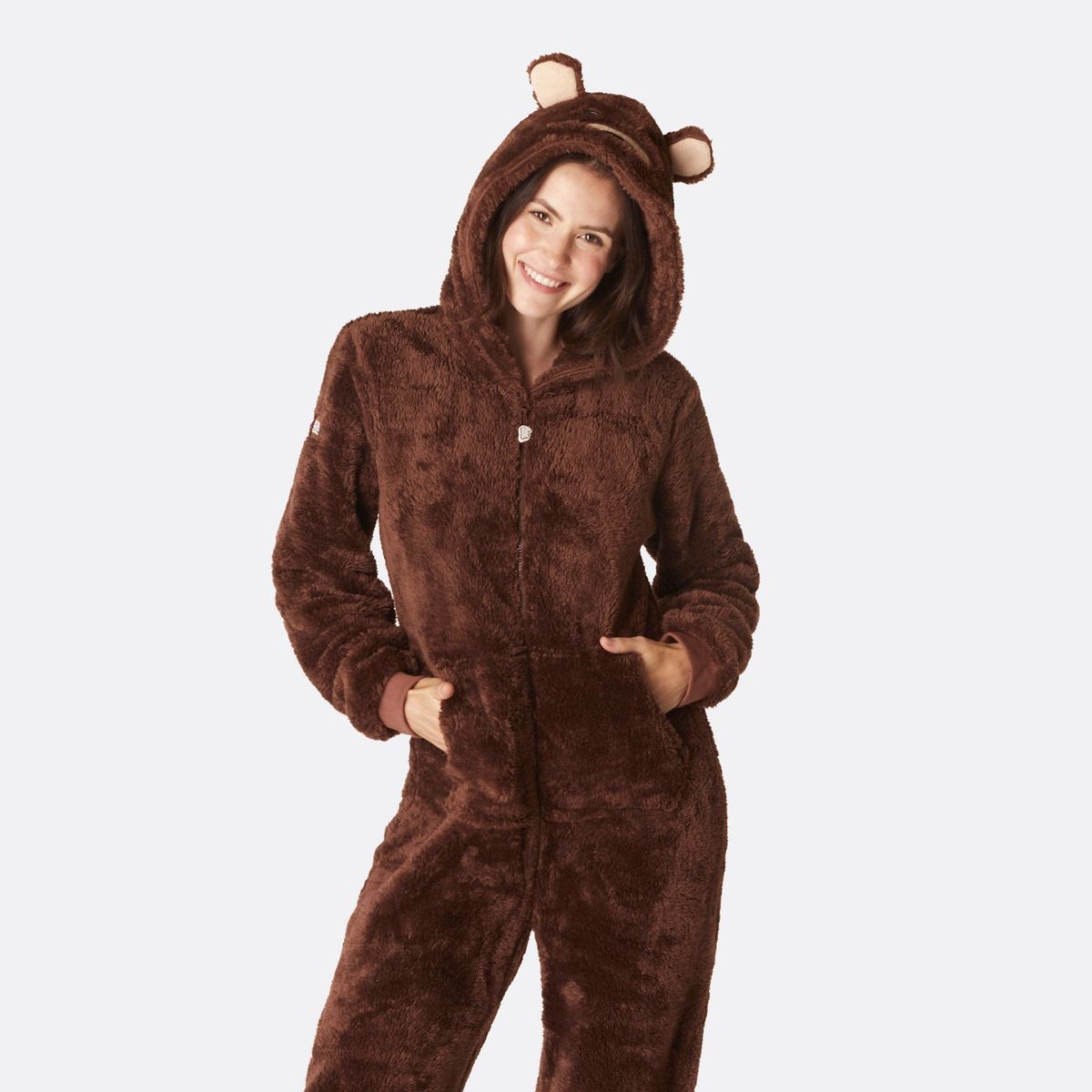 Brun Bamsebjørn Onesie Dame