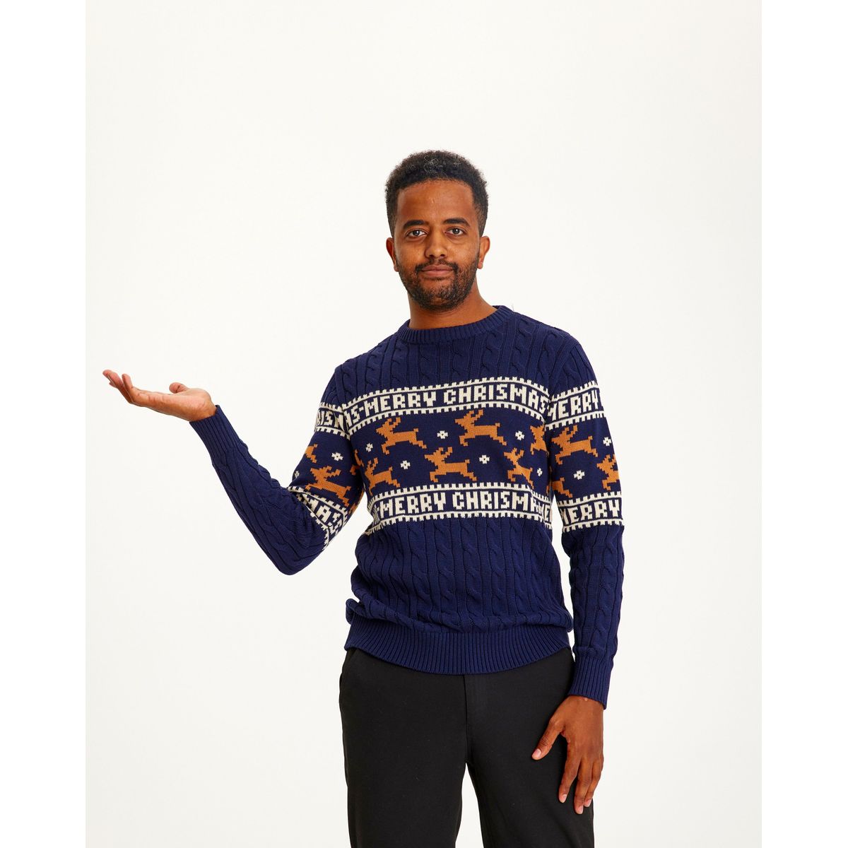 Den Elegante Julesweater Blå - herre / mænd.