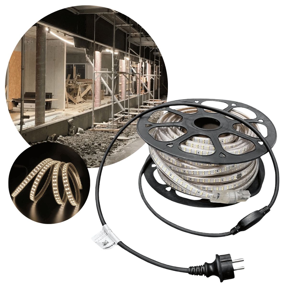 LED Strip - 50m - 230V - 1500lm - 4000K - 12W/m - IP65