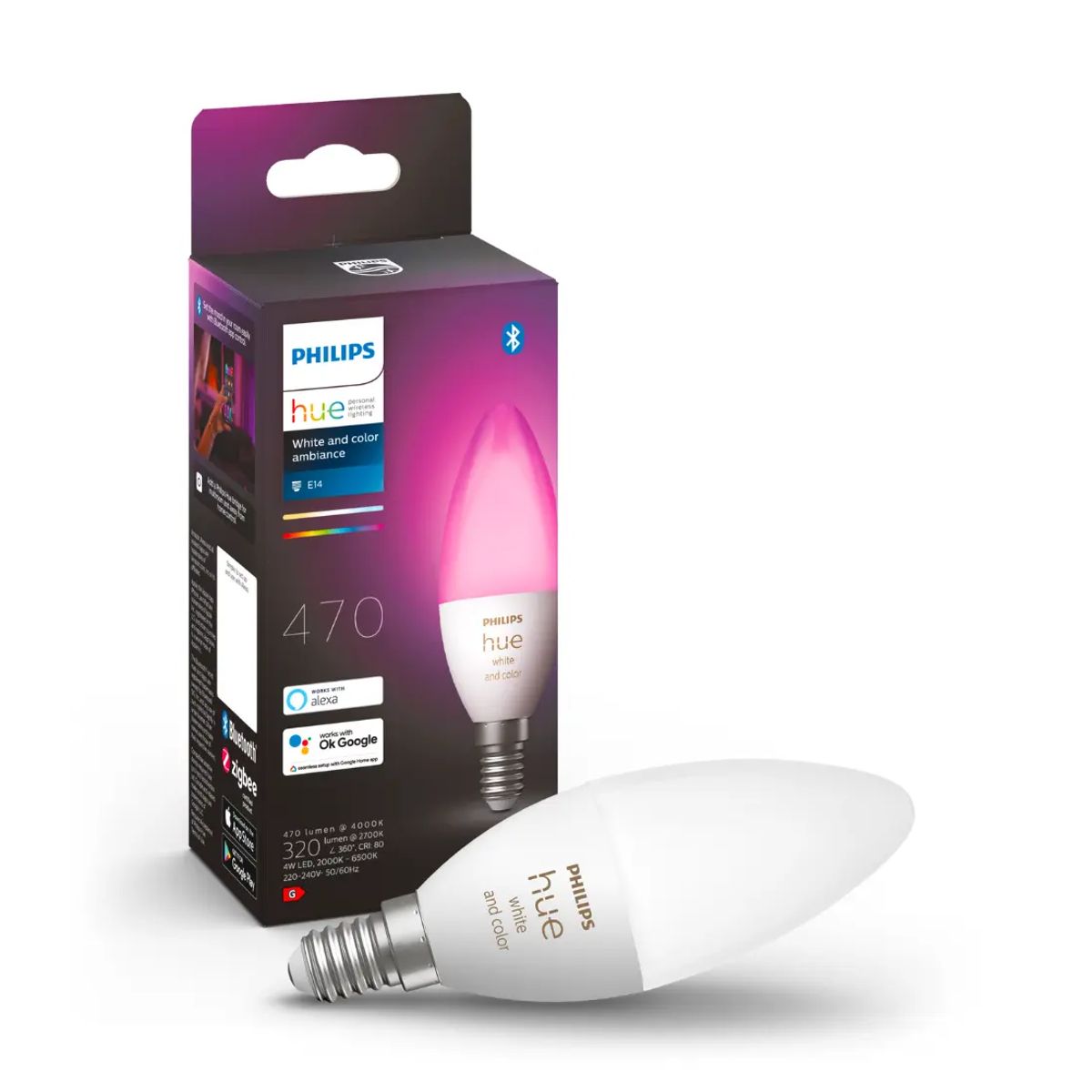 Philips Hue E14 - White & Color Ambiance - Kerte - 470lm - 5,3W