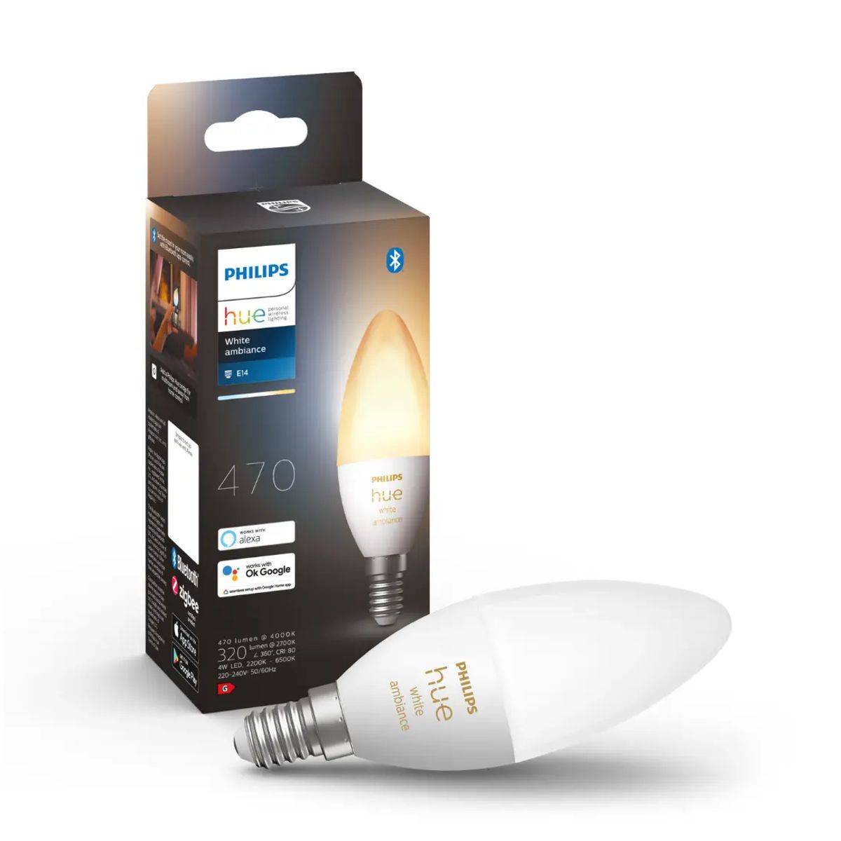 Philips Hue E14 - White Ambiance - Kerte - 470lm - 5,2W