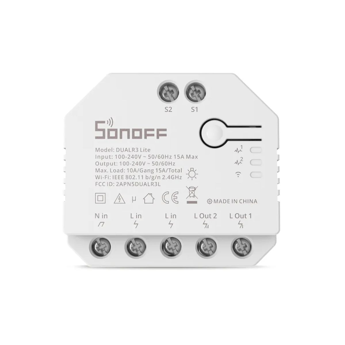 Sonoff Switch - Smart WiFi Switch - 2 Udgange - DUALR3 Lite