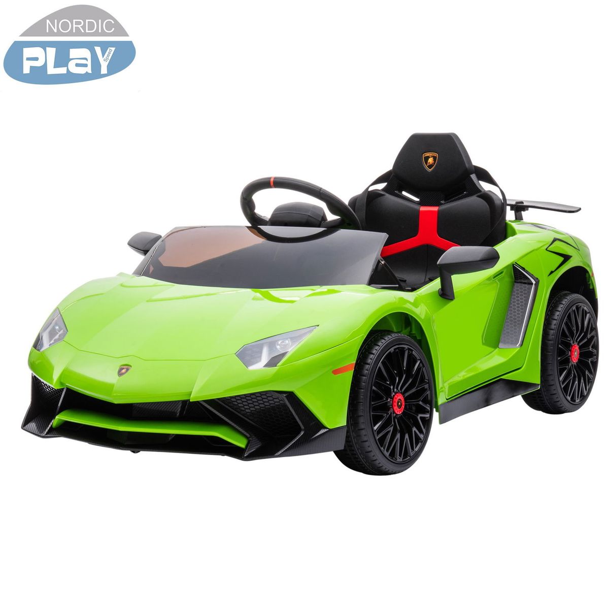 NORDIC PLAY Speed elbil Lamborghini Aventador, 12V, limegrøn