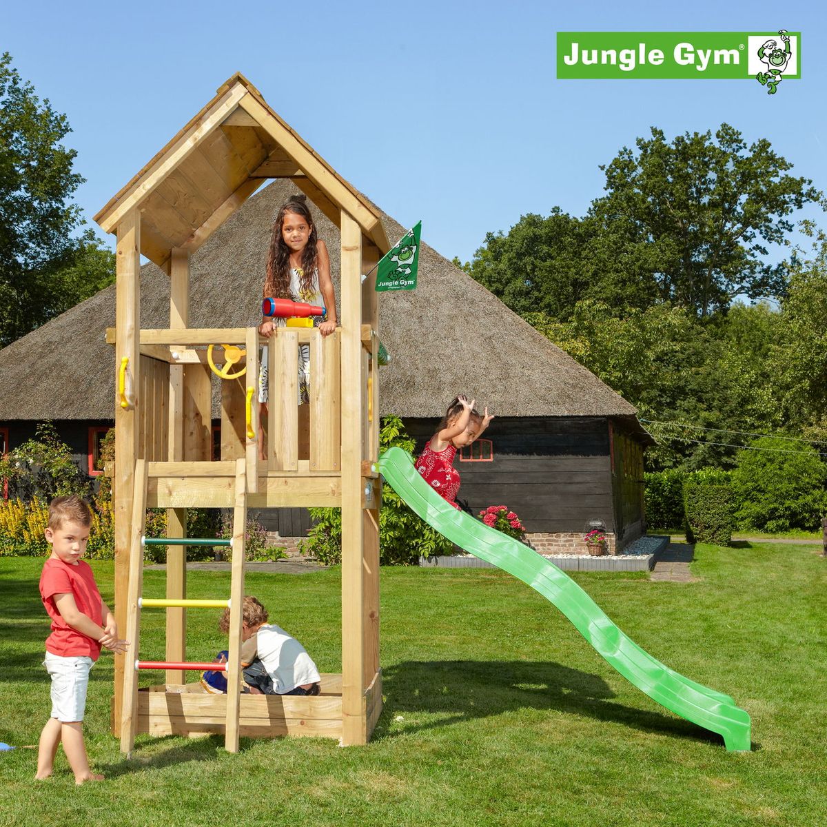 Jungle Gym Club legetårn komplet inkl. rutschebane