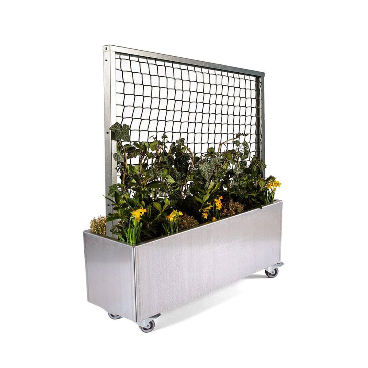 Land Modern Plantekasse med espalier på hjul, galvaniseret - 180 cm