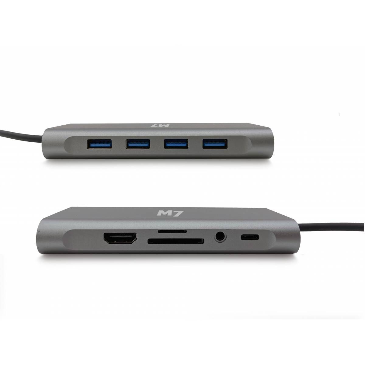 USB-C 11-i-1 dock m. HDMI & VGA SD microSD RJ-45 USB3.0 og USB-C - M7