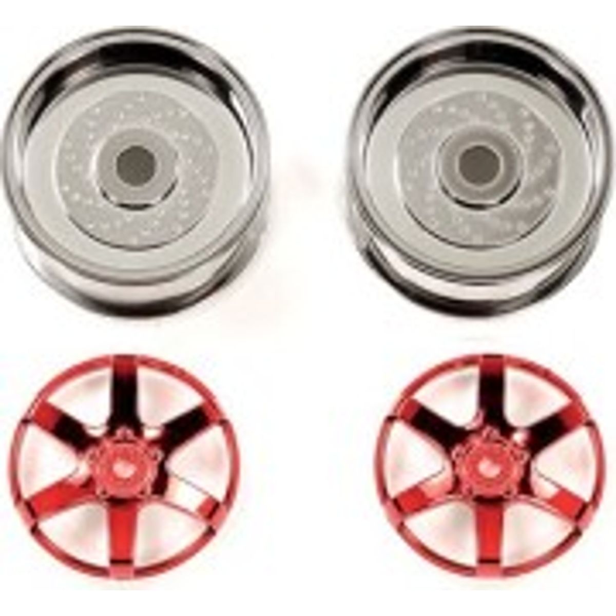 2pc 6spk Red Whl 26mm Off+2 - 54551 - Tamiya