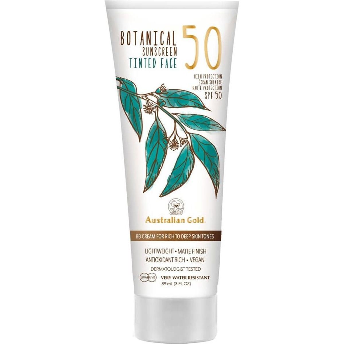 Australian Gold - Botanical Gold Tinted Face Spf 50 - Deep 88 Ml