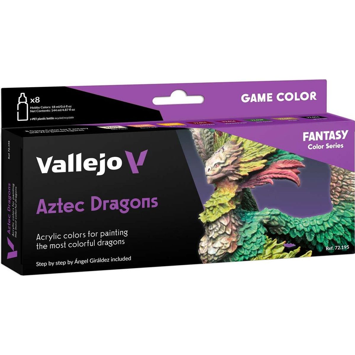 Vallejo - Game Color Maling Sæt - Aztec Dragons - Fantasy - 8x18 Ml