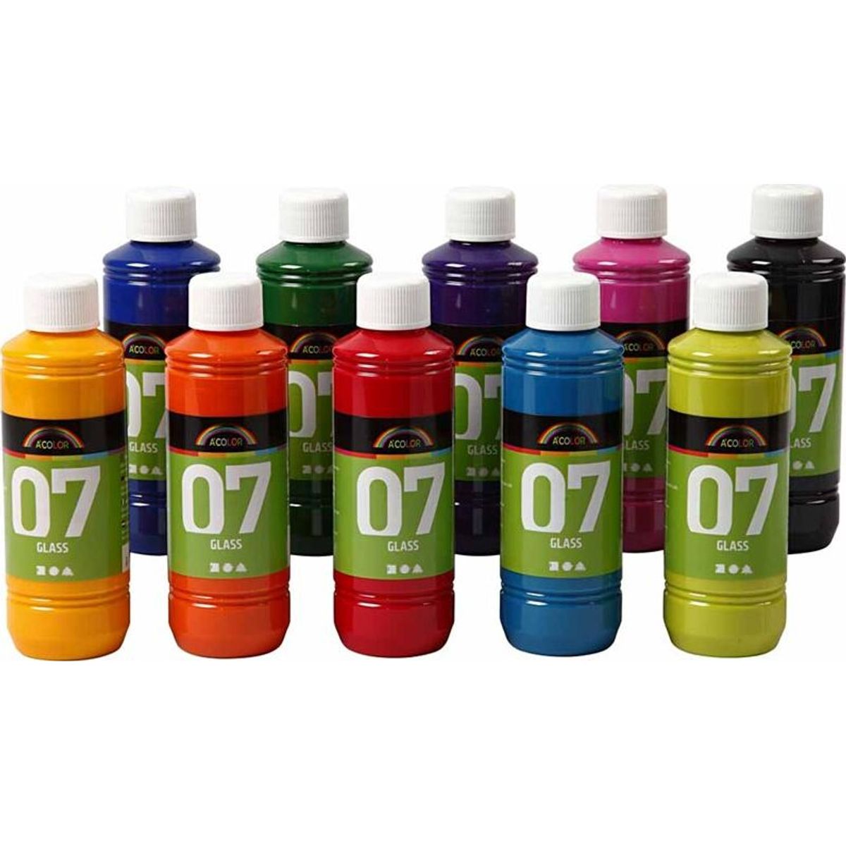 A-color - Lakmaling Sæt - Glass - 10x250 Ml