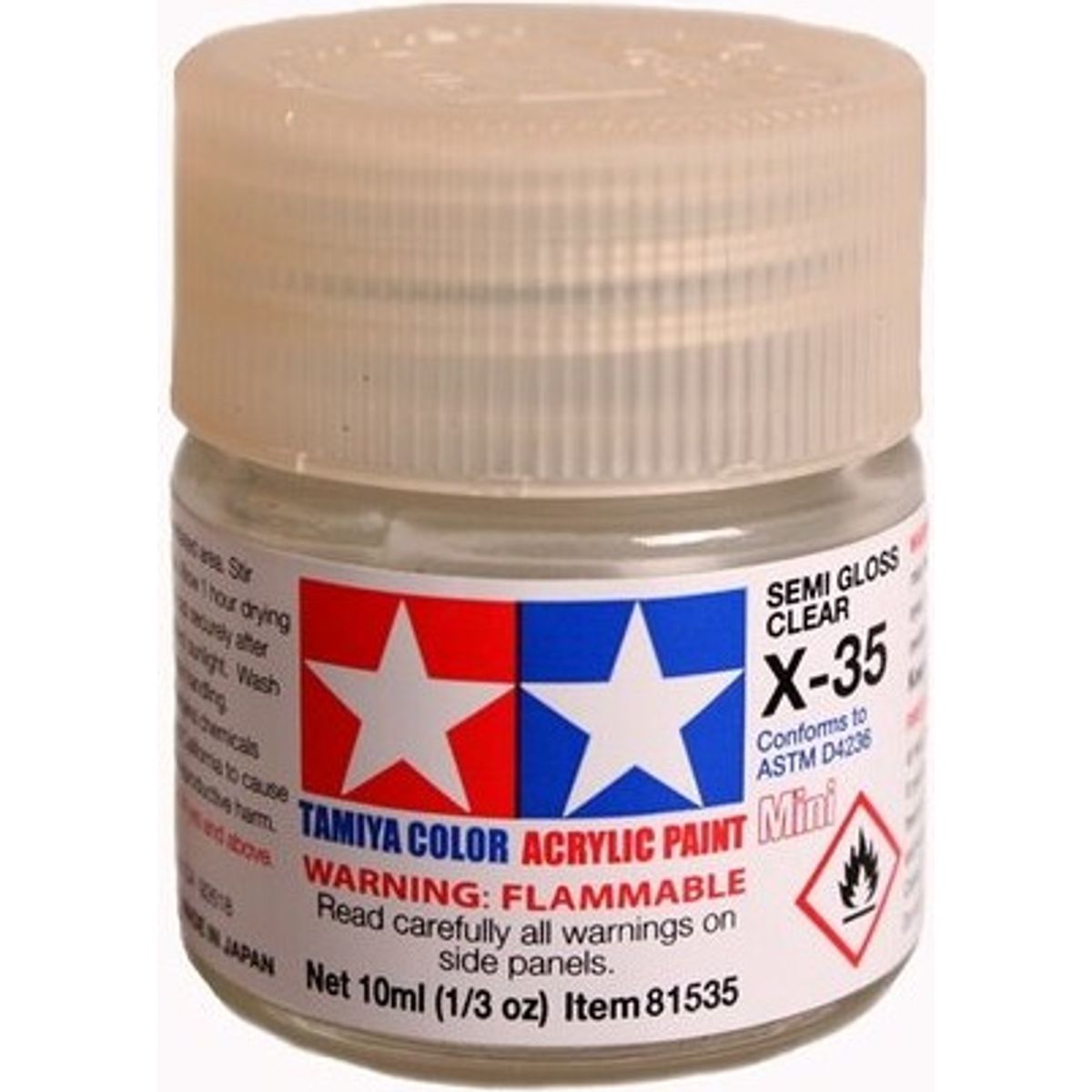 Tamiya - Acrylic Mini - X-35 Semi Gloss Clear 10 Ml - 81535