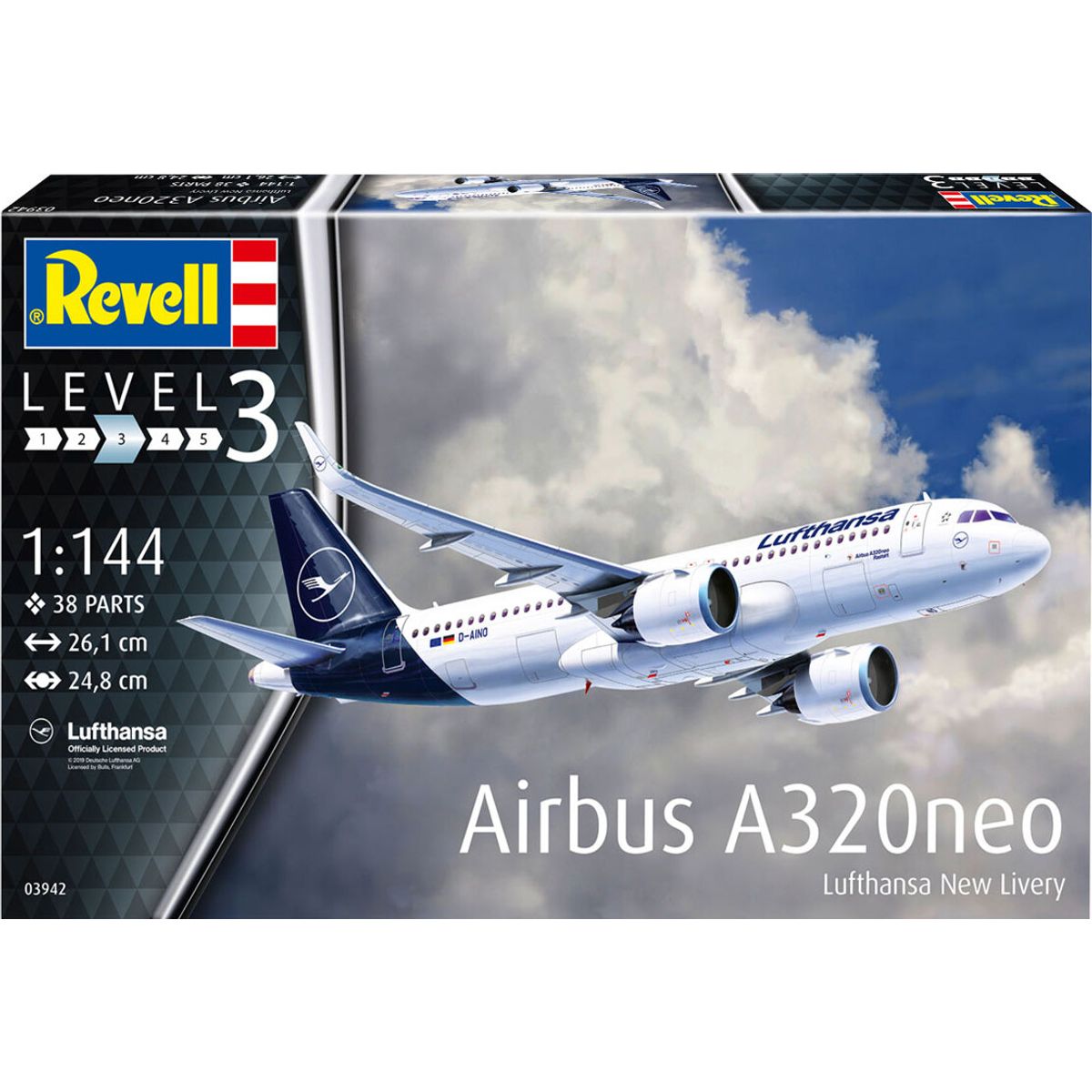 Revell - Airbus A320neo Fly Byggesæt - 1:144 - Level 3 - 03942