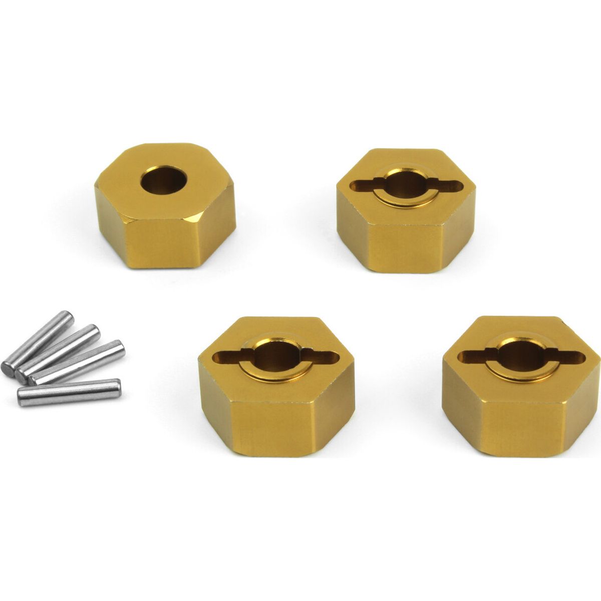 Aluminum 14mm Hex Hub Set (gold/4pcs) - Mv150471 - Maverick Rc