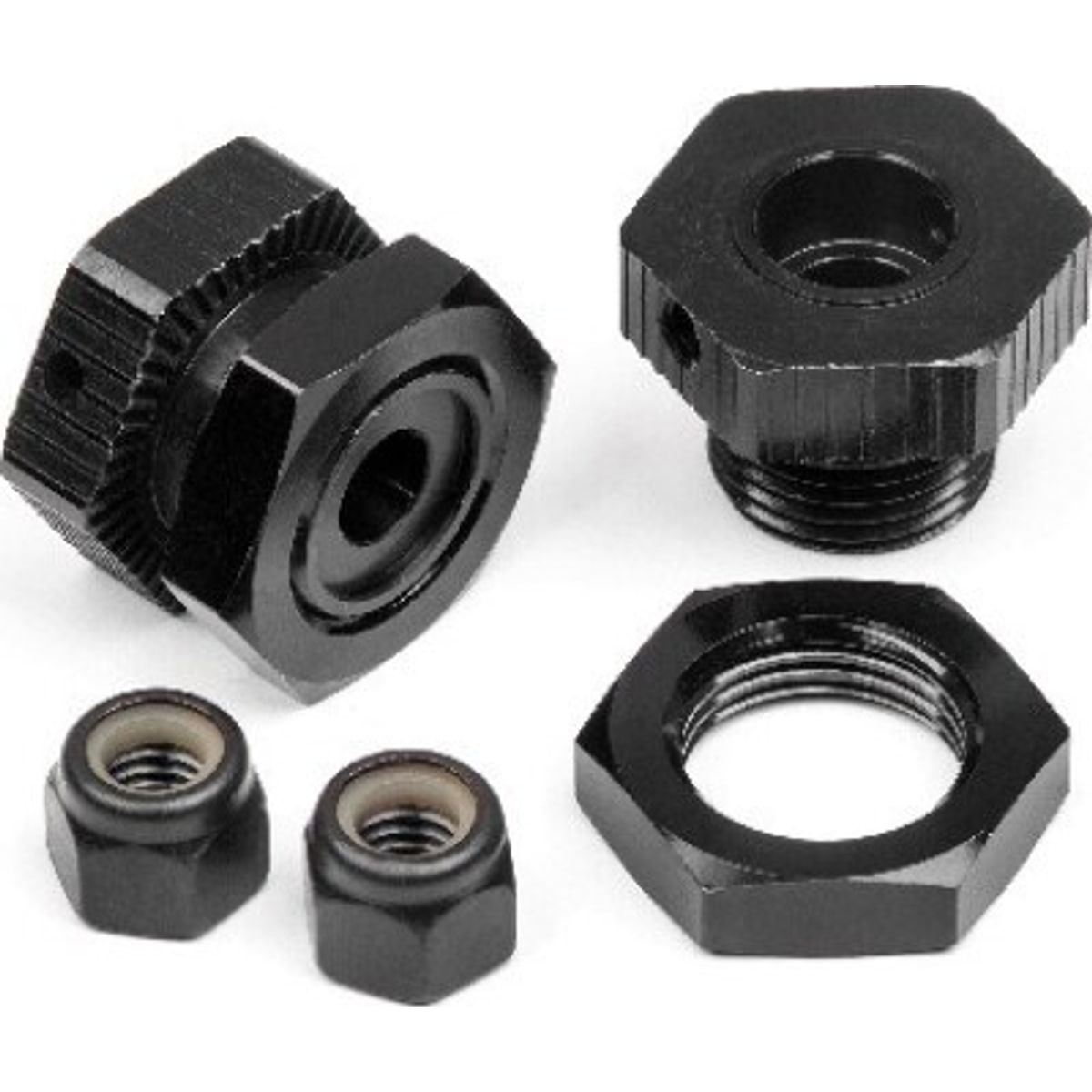 Aluminum Wheel Hex Hub Set 17mm (black/4pcs) - Hp114341 - Hpi Racing