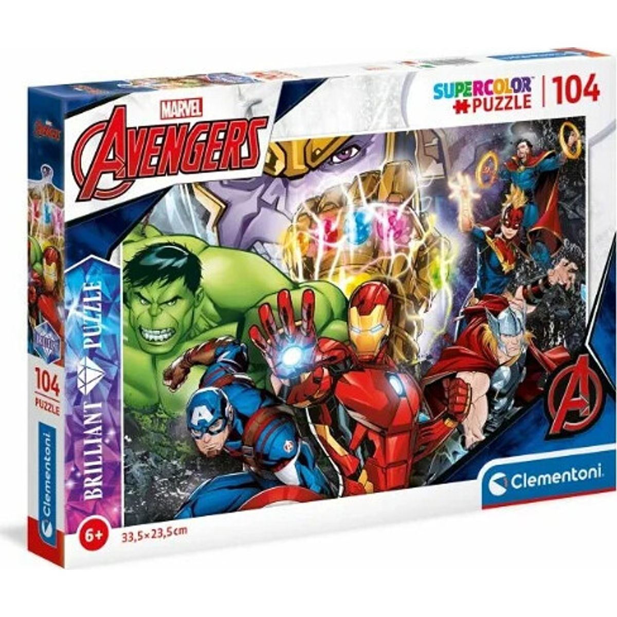 Marvel Puslespil - Avengers - Brilliant - 104 Brikker - Clementoni