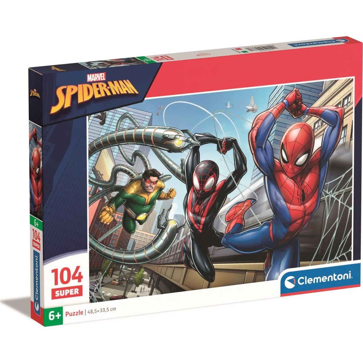 Spiderman Puslespil - Marvel - Super - 104 Brikker - Clementoni