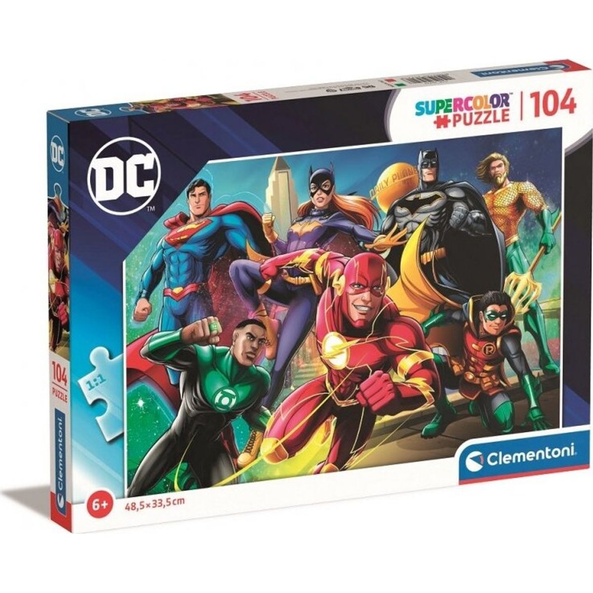 Clementoni Puslespil - Dc Comics Helte - Super Color - 104 Brikker