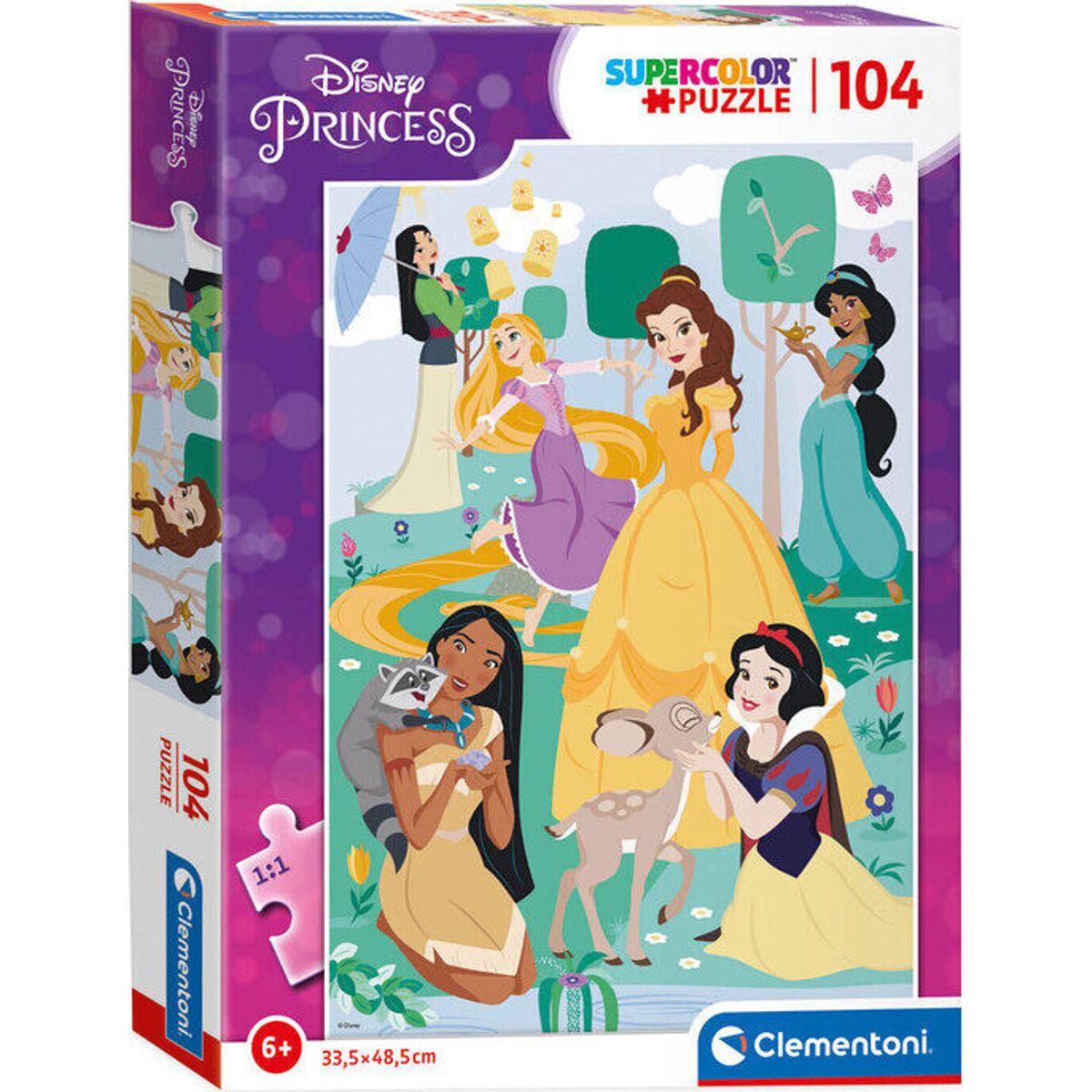 Disney Princess Puslespil - Super Color - 104 Brikker - Clementoni