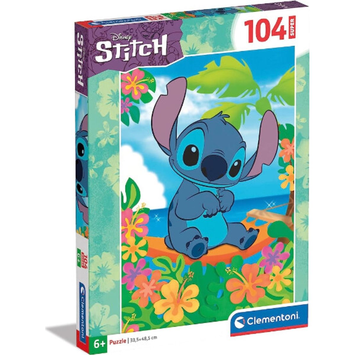 Disney Puslespil - Stitch - Super Color - 104 Brikker - Clementoni