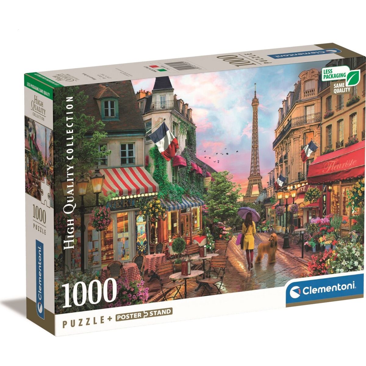 Clementoni Puslespil - Flowers In Paris - High Quality - 1000 Brikker