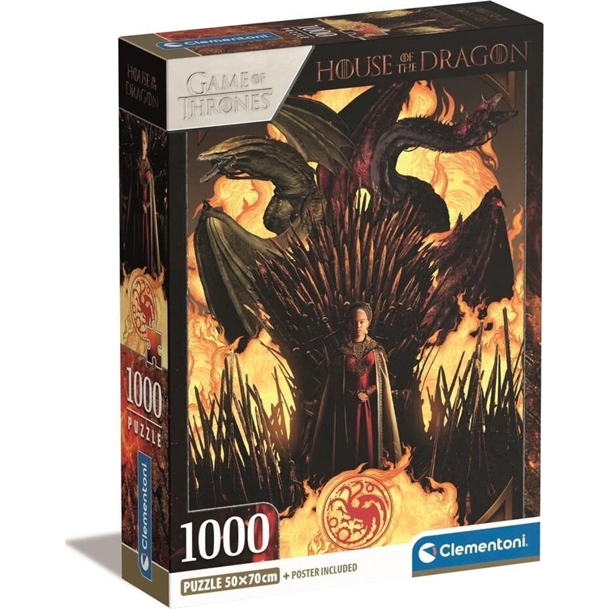 Clementoni Puslespil - House Of The Dragon - High Quality - 1000 Brikker