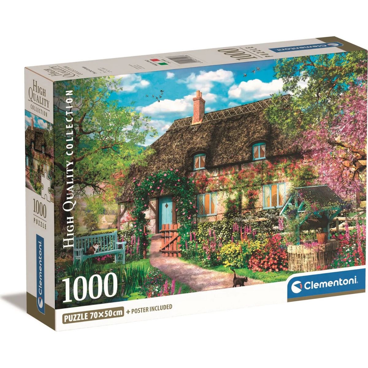 Clementoni Puslespil - The Old Cottage - High Quality - 1000 Brikker