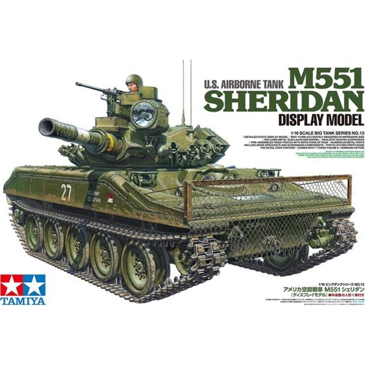 Tamiya - M551 Sheridan U.s. Airborne Tank Byggesæt - 1:16 - 36213