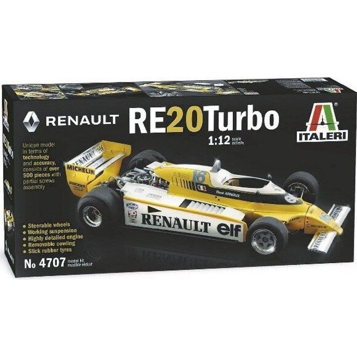 Italeri - Renault Re20 Turbo Racerbil Byggesæt - 1:12 - 4707