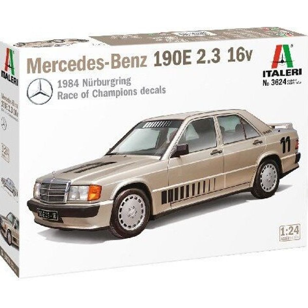 Italeri - Mercedes Benz 190e Bil Byggesæt - 1:24 - 3624