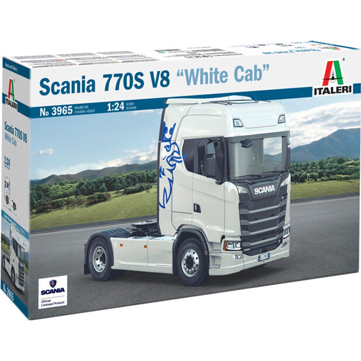 Italeri - Scania S770 V8 White Cab Truck Byggesæt - 1:24 - 3965s