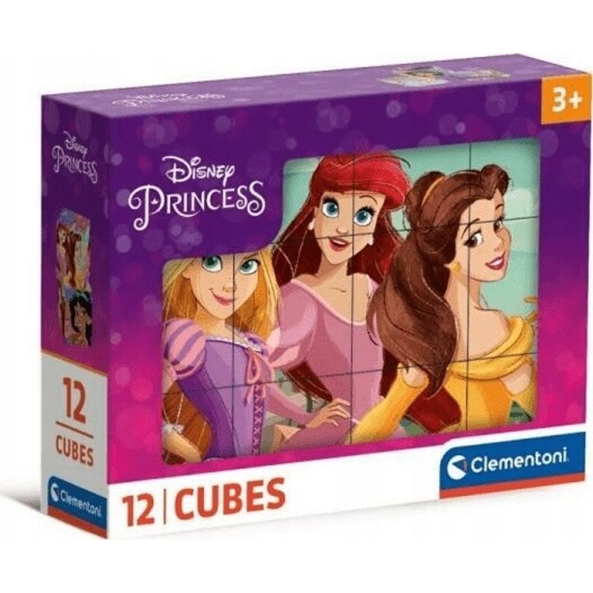 Disney Princess Puslespil - 12 Kuber - Clementoni