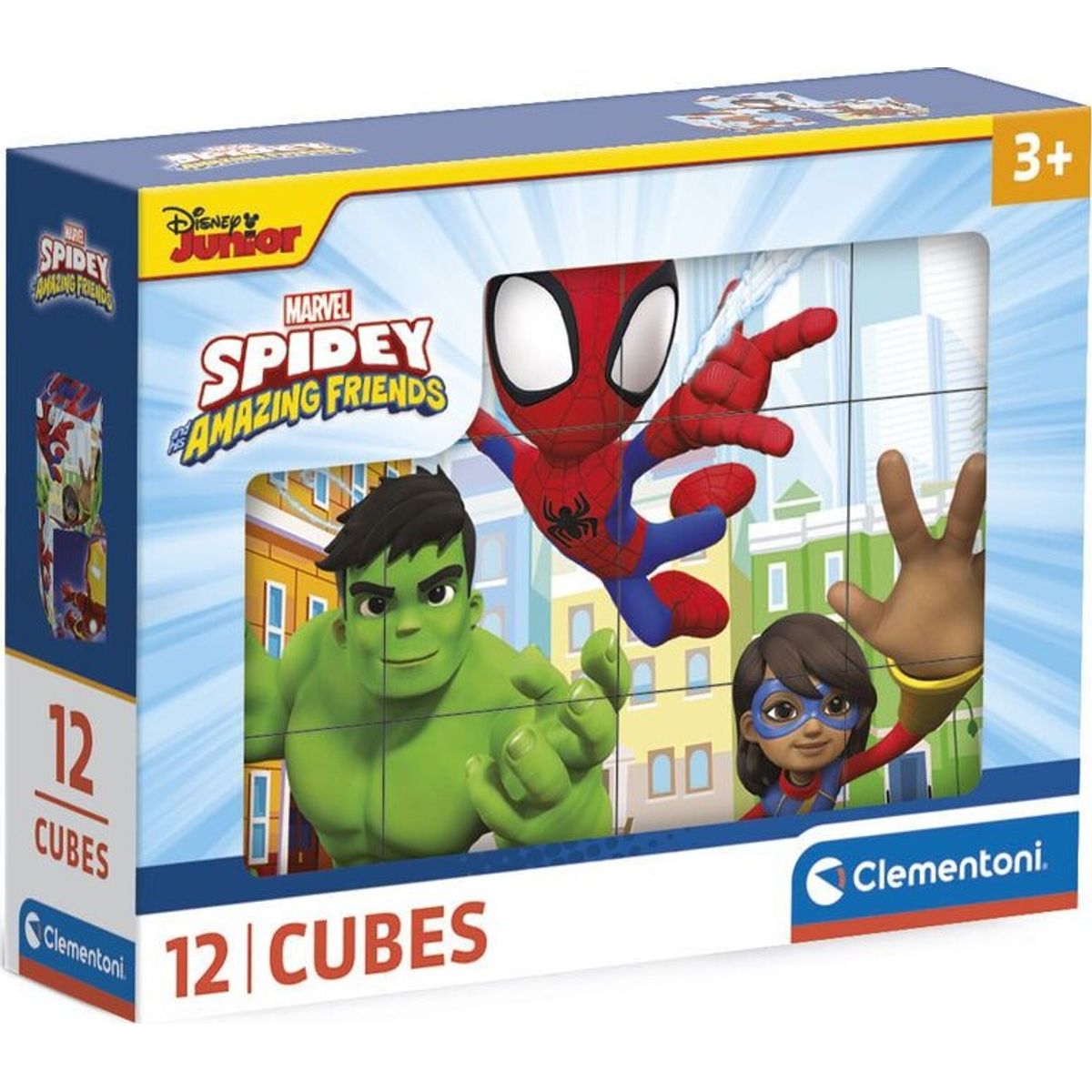 Spidey Puslespil - Marvel - 12 Kuber - Clementoni