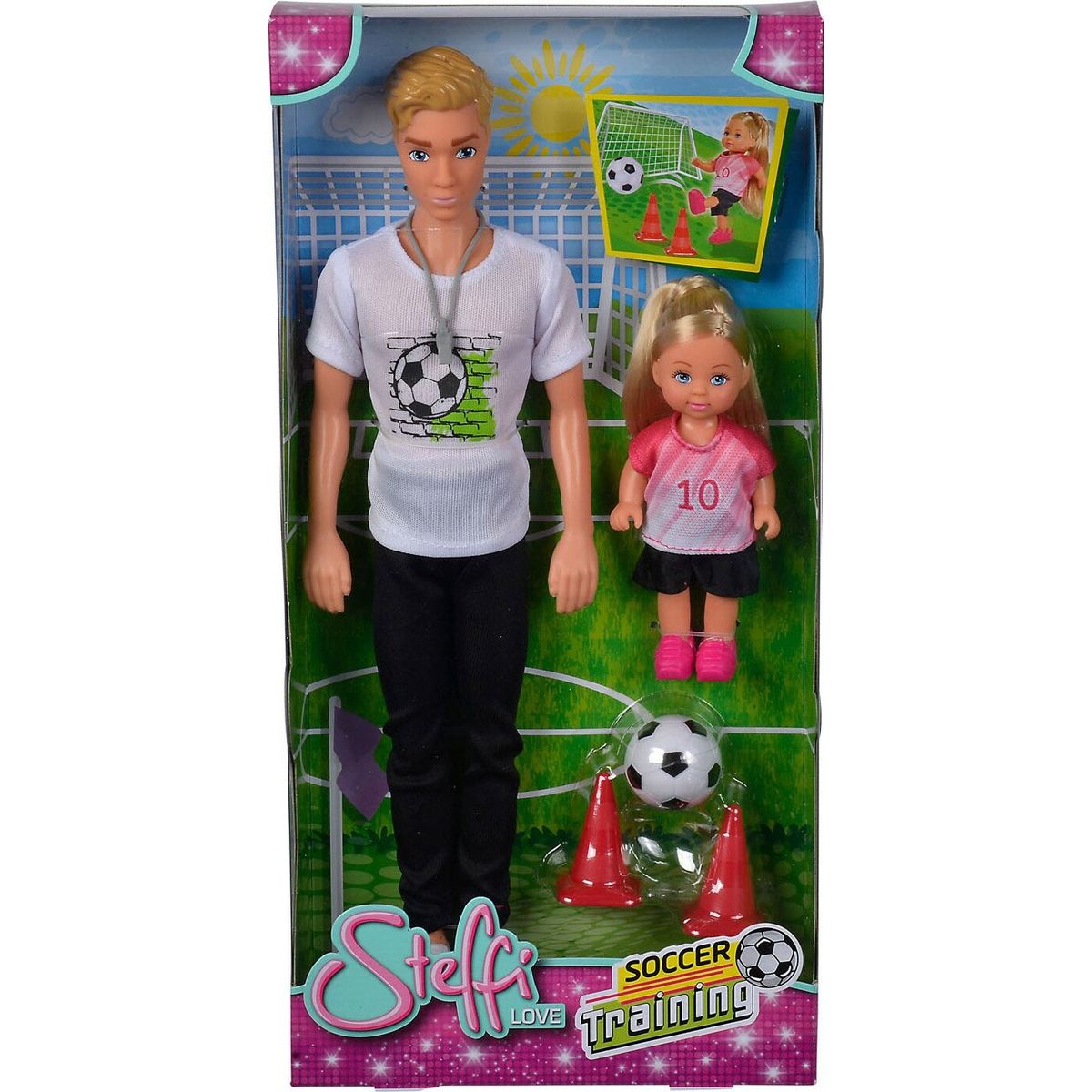 Steffi Love Dukker - Evi & Kevin - Soccer Training - 12 Cm