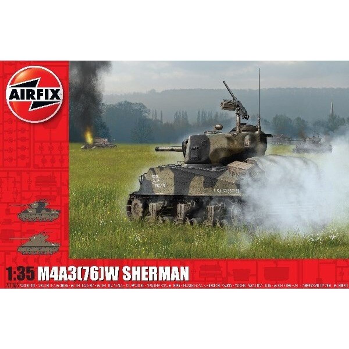 Airfix - M4a3(76)w Sherman Model Tank Byggesæt - 1:35 - A1365