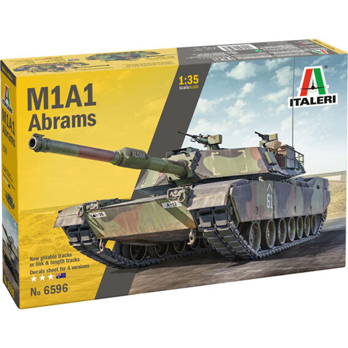 Italeri - M1a1/a2 Abrams Tank Byggesæt - 1:35 - 6596