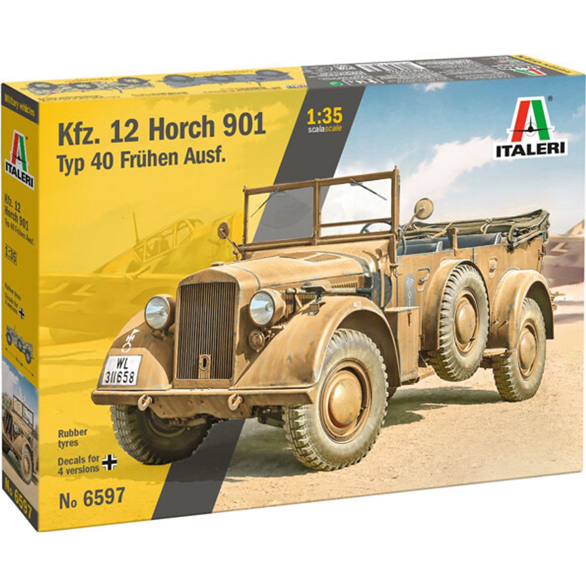 Italeri - 1:35 Kfz. Horch 901 Typ 40 Frühe Ausf. - 6597s