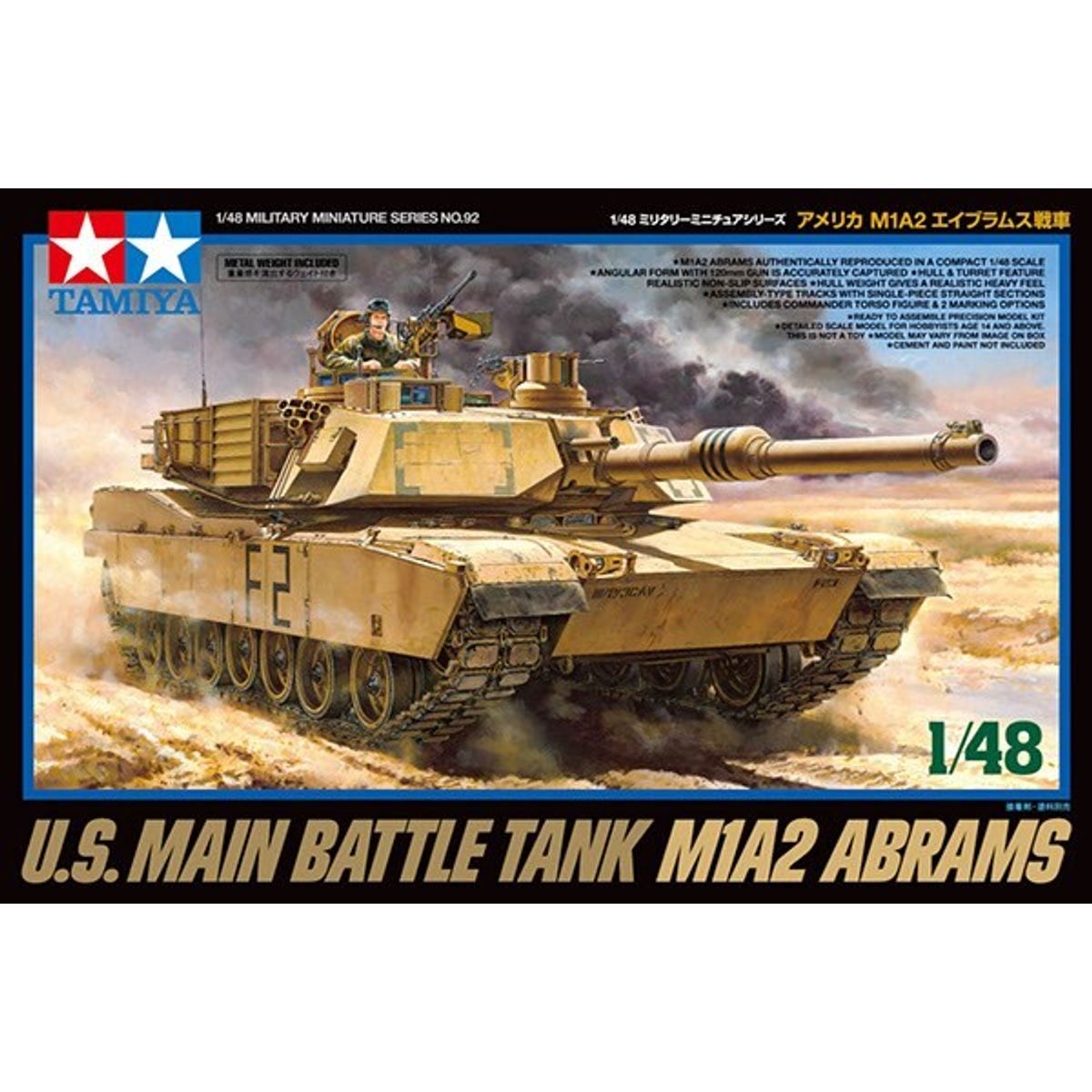 Tamiya - M1a2 Abrams Main Battle Tank Byggesæt - 1:48 - 32592