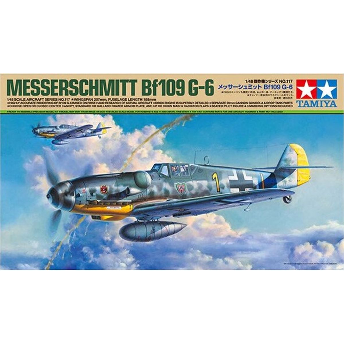 Tamiya - Messerschmitt Bf 109 G-6 Fly Byggesæt - 1:48 - 61117