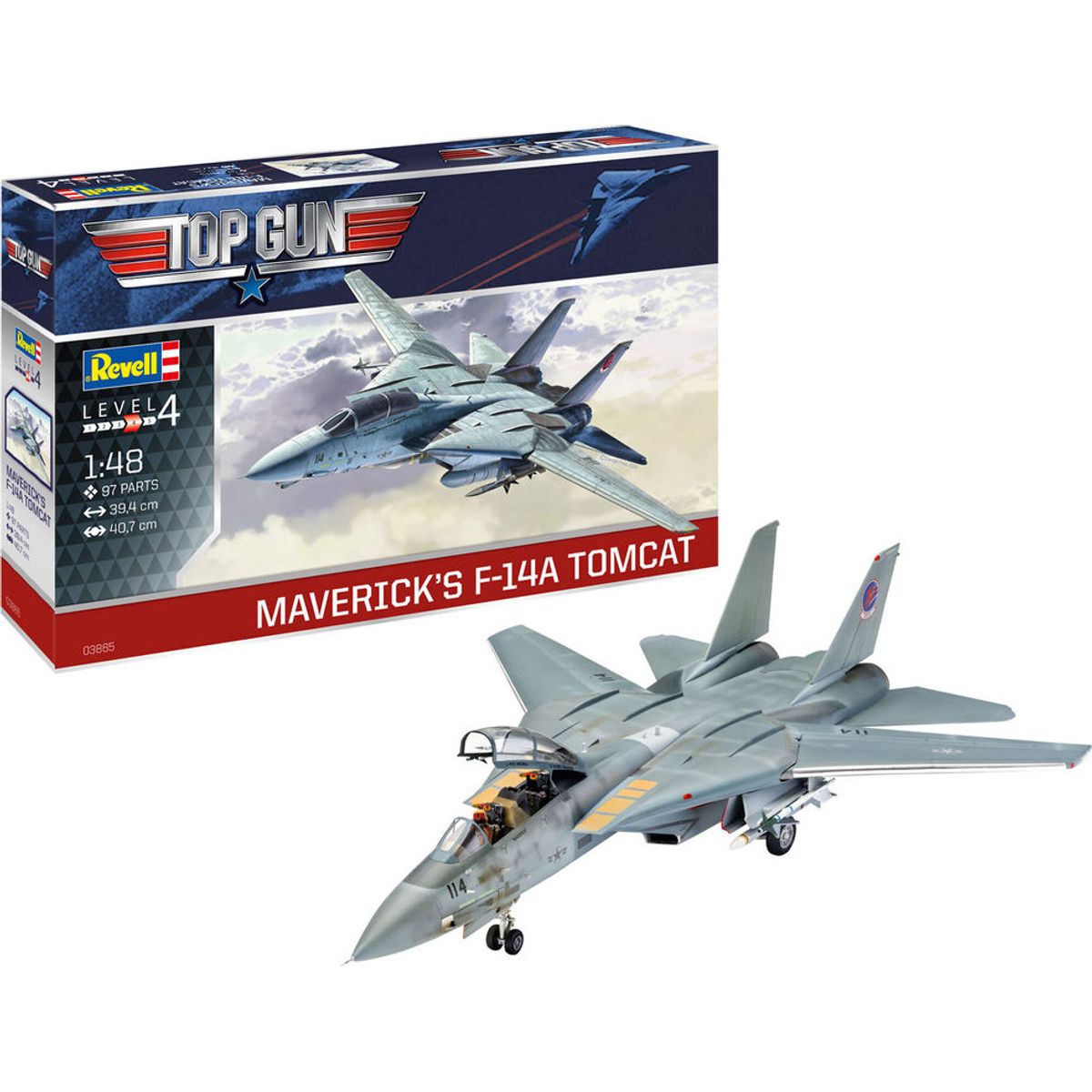 Revell Top Gun - Mavericks F-14a Tomcat Modelfly Byggesæt - 1:48 - 03865