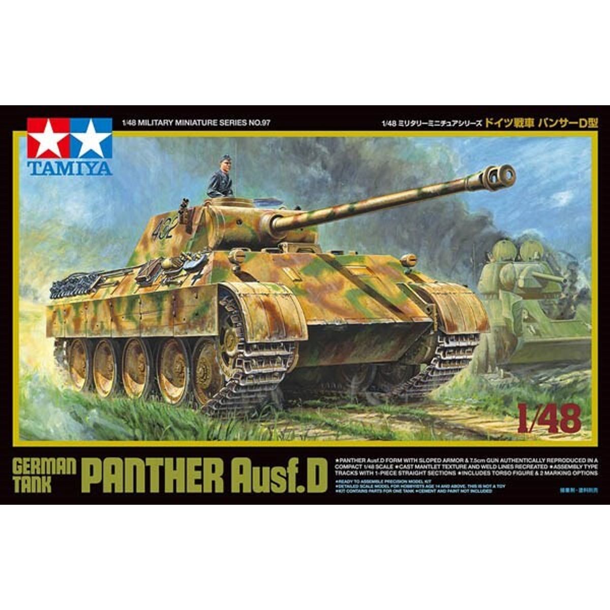 Tamiya - Panther Ausf.d German Tank Byggesæt - 1:48 - 32597