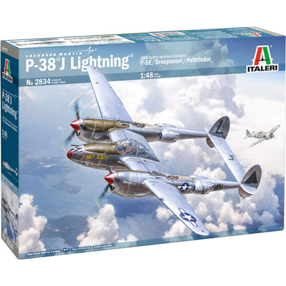 Italeri - P-38 J Lightning Modelfly Byggesæt - 1:48 - 2834