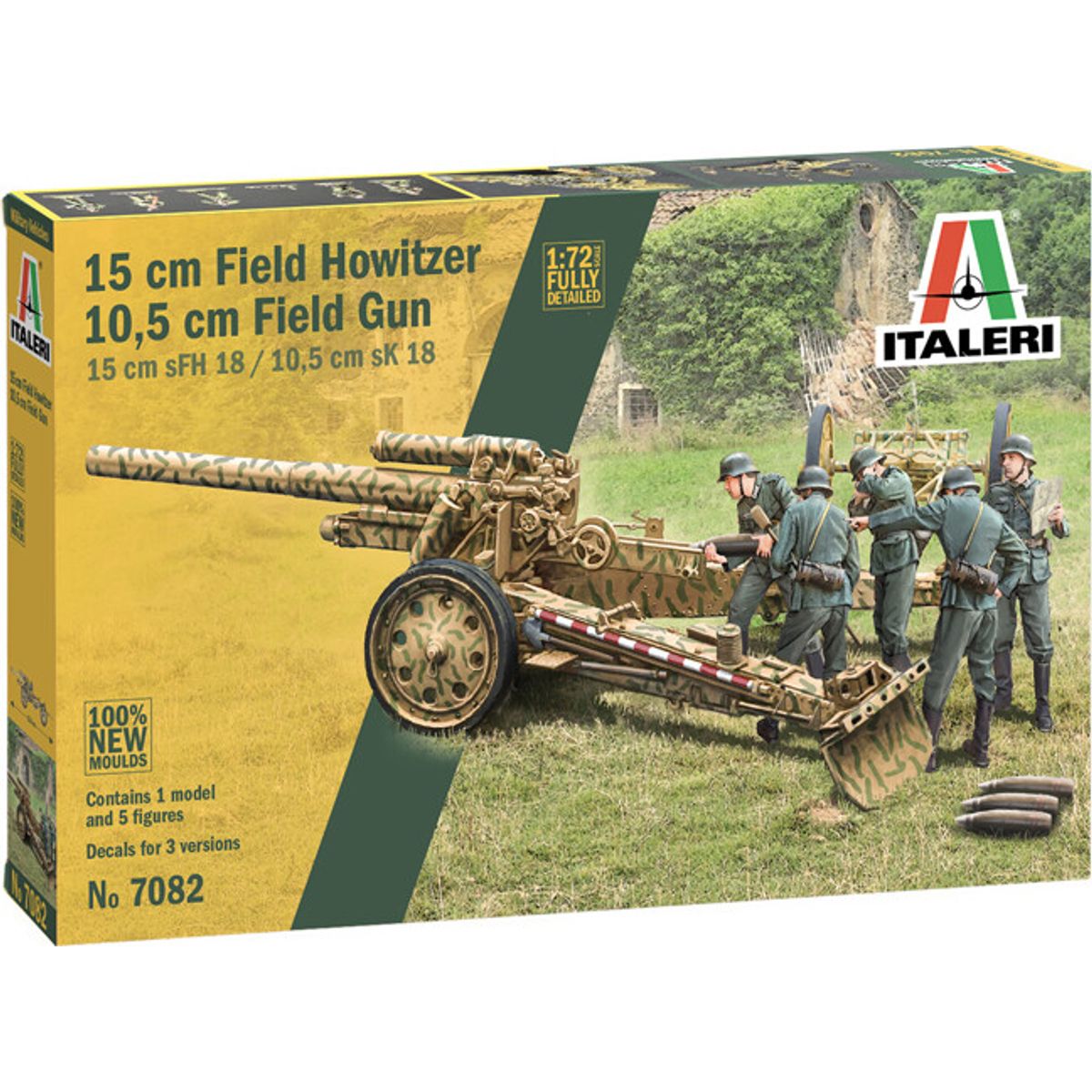 Italeri - Field Howitzer Artillery + Field Gun - 1:72 - 7082